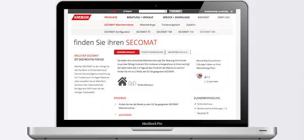 Produkt-Website - secomat.ch