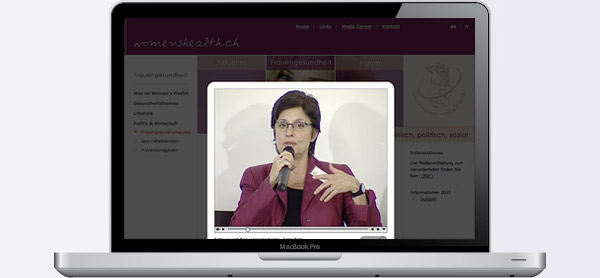 Website mit Video Frauengesundheitsgipfel